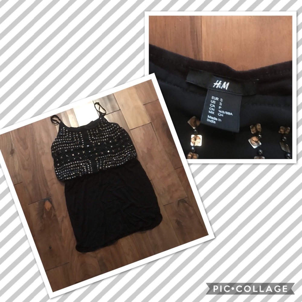 H&M Black Beaded